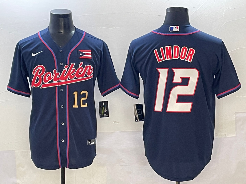 Men Houston Astros #12 Lindor blue MLB Nike 2025 jersey style  5